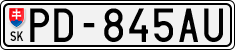 License plate of Slovakia, Cars