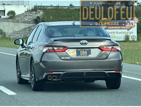 D88, Toyota Camry (Delaware) License plate of the USA