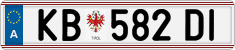 License plate of Austria, Regular plates