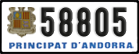 License plate of Andorra, Cars (1234(5))