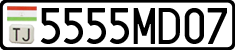 License plate of Tajikistan, Private owners (2009)