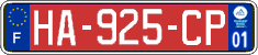 French license plate, SIV (free zones)