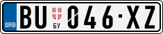 License plate of Serbia, Cars