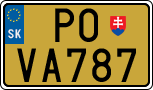License plate of Slovakia, Export transit plates