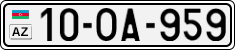 License plate of Azerbaijan, Cars