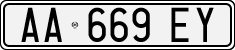 License plate of Italy, Cars (1994 year series)