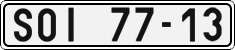 License plate of the Czech Republic, Cars (1960)