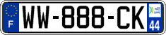French license plate, SIV (temporary)