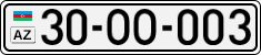 License plate of Azerbaijan, Cars