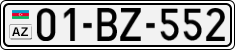 License plate of Azerbaijan, Cars