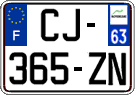 French license plate, SIV (ordinary)