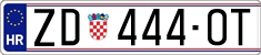 License plate of Croatia, Regular plates