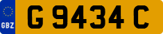 License plate of Gibraltar, Regular car plates (G 1234 A)
