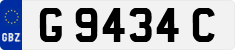 License plate of Gibraltar, Regular car plates (G 1234 A)