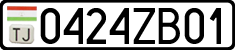 License plate of Tajikistan, Private owners (2009)