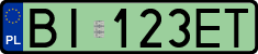 License plates of Poland, Electric vehicles