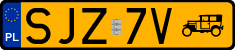 License plates of Poland, Oldtimers