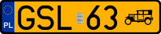 License plates of Poland, Oldtimers
