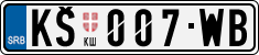 License plate of Serbia, Cars