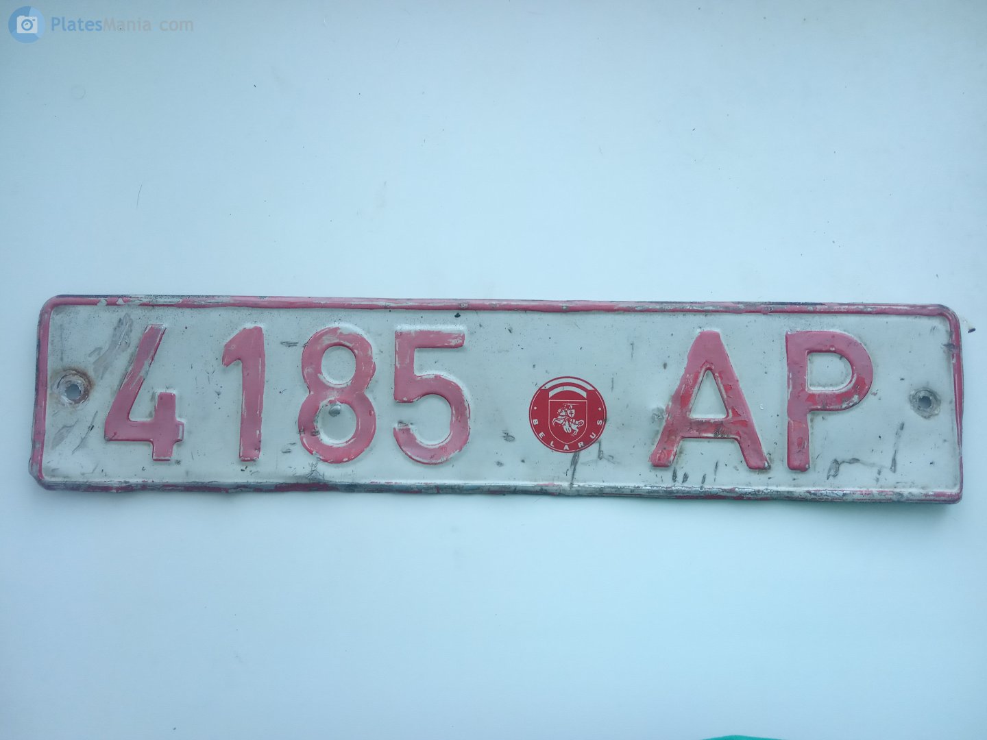 4185 AP, License plate without vehicle 