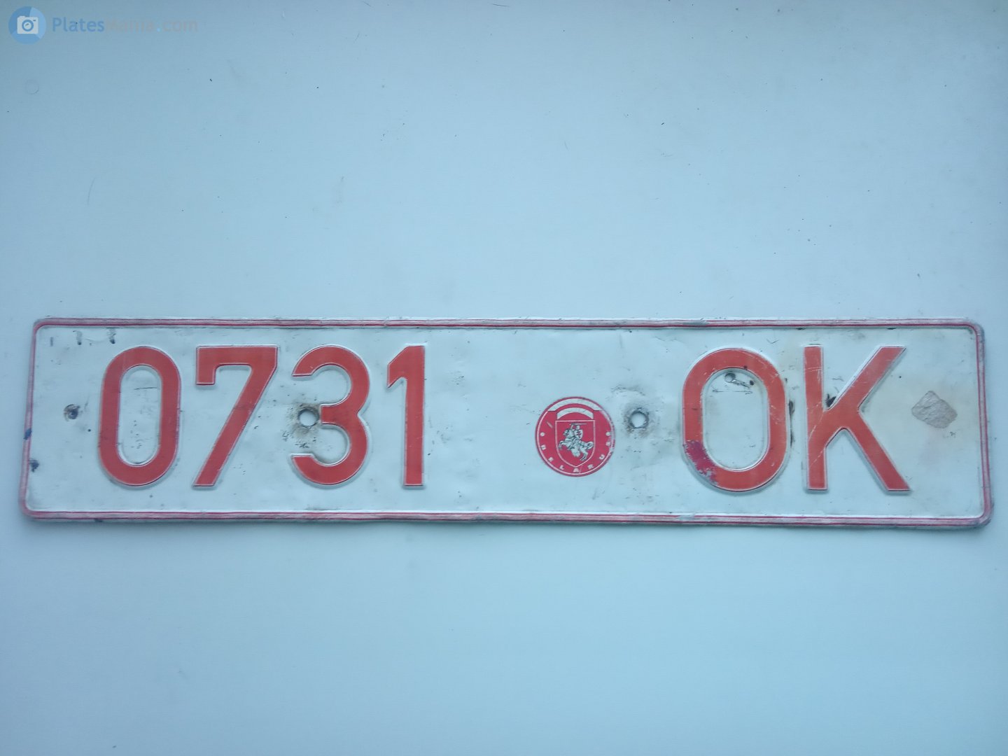 0731 OK, License plate without vehicle 