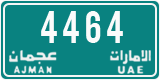 License plate of the UAE, Ajman, Taxi
