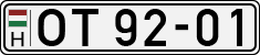 license plates of Hungary, Oldtimers (1990)