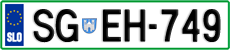 License plate of Slovenia, Cars