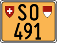 License plate of Switzerland, Slow vehicles (yellow)