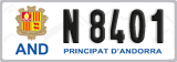 License plate of Andorra, Cars (A 1234)