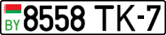 License plate Belarus, Cars (2004)