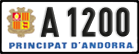 License plate of Andorra, Cars (A 1234)