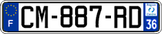 French license plate, SIV (ordinary)
