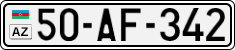 License plate of Azerbaijan, Cars