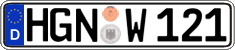German license plate, Regular plates