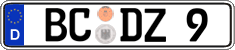 German license plate, Regular plates