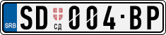 License plate of Serbia, Cars