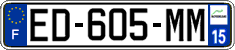 French license plate, SIV (ordinary)