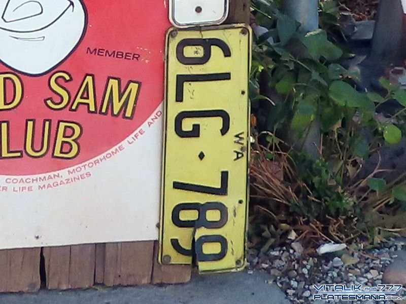 6LG-789, License plate without vehicle 