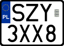 License plates of Poland, Special vehicles and motorcycles