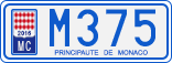 License plate of Monaco, Cars