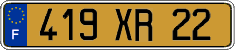 French license plate, FNI