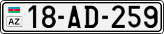 License plate of Azerbaijan, Cars