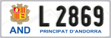 License plate of Andorra, Cars (A 1234)