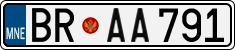 License plate of Montenegro, Cars