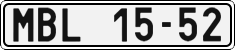 License plate of the Czech Republic, Cars (1960)