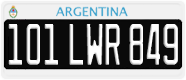 License plate of Argentina, Trailers (1995, 101 ABC 123)