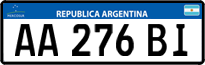 License plate of Argentina, Cars (Mercosur, AB 123 CD)