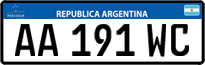 License plate of Argentina, Cars (Mercosur, AB 123 CD)