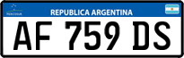 License plate of Argentina, Cars (Mercosur, AB 123 CD)